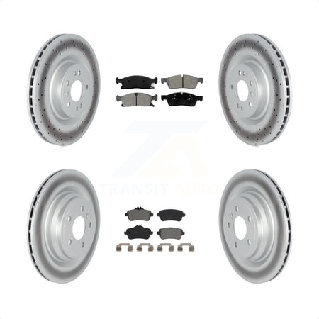 Front Rear Coated Disc Brake Rotors And Semi-Metallic Pads Kit For 2016-2017 Mercedes-Benz GLE400 With AMG Package KGS-102351 by Transit Auto