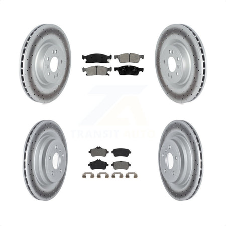 Front Rear Coated Disc Brake Rotors And Semi-Metallic Pads Kit For 2016-2017 Mercedes-Benz GLE400 With AMG Package KGS-102353 by Transit Auto