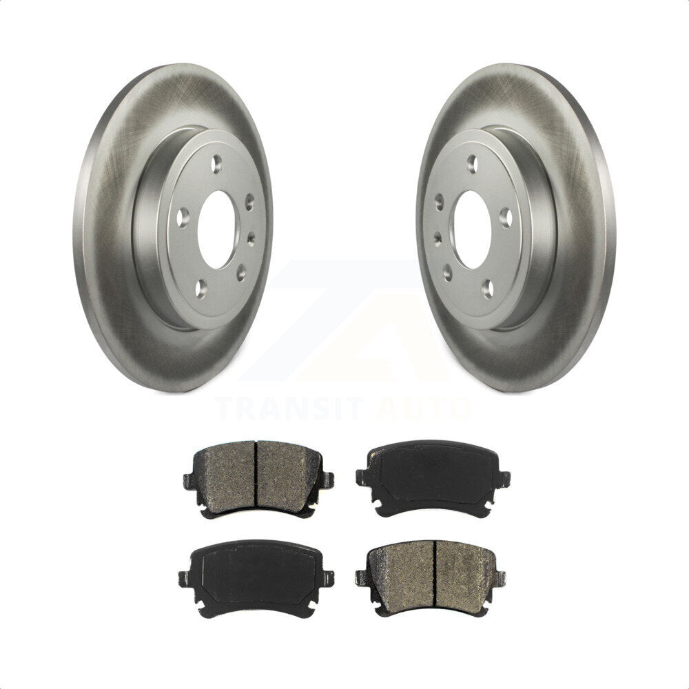 Rear Coated Disc Brake Rotors And Semi-Metallic Pads Kit For 2008 Audi A4 Quattro With 300mm Diameter Rotor KGS-102369 by Transit Auto