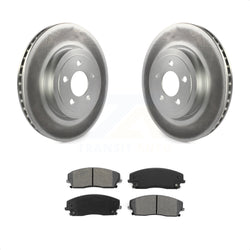 Front Coated Disc Brake Rotors And Semi-Metallic Pads Kit For 2015-2018 Dodge Charger RWD with 3.6L With 345mm Diameter Rotor KGS-102371