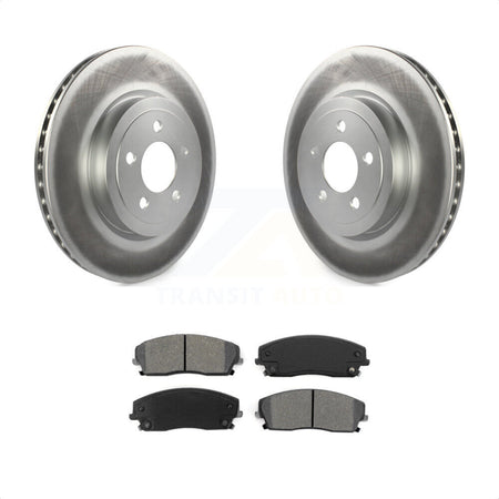 Front Coated Disc Brake Rotors And Semi-Metallic Pads Kit For 2015-2018 Dodge Charger RWD with 3.6L With 345mm Diameter Rotor KGS-102371 by Transit Auto