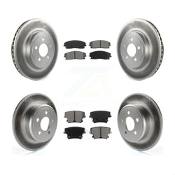 Front Rear Coated Disc Brake Rotors And Semi-Metallic Pads Kit For 2015-2018 Dodge Charger RWD with 3.6L With 345mm Diameter Rotor KGS-102376