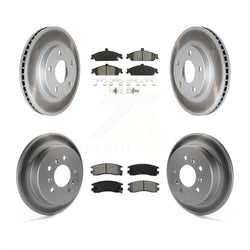 Front Rear Coated Disc Brake Rotors And Semi-Metallic Pads Kit For Pontiac Grand Am Oldsmobile Alero KGS-102377