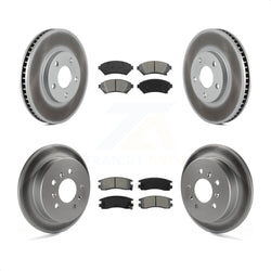 Front Rear Coated Disc Brake Rotors And Semi-Metallic Pads Kit For Chevrolet Impala Monte Carlo Oldsmobile Intrigue KGS-102378