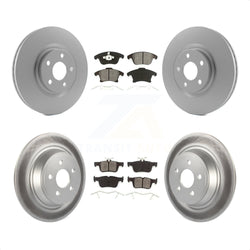 Front Rear Coated Disc Brake Rotors And Semi-Metallic Pads Kit For 2019-2020 Ford Police Responder Hybrid SSV Plug-In KGS-102379