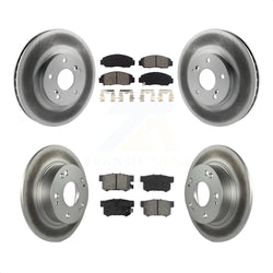 Front Rear Coated Disc Brake Rotors And Semi-Metallic Pads Kit For Honda Accord KGS-102388