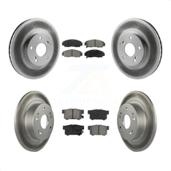 Front Rear Coated Disc Brake Rotors And Semi-Metallic Pads Kit For 2006-2007 Honda Accord Hybrid with 3.0L KGS-102390