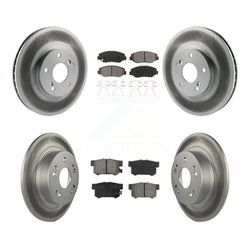 Front Rear Coated Disc Brake Rotors And Semi-Metallic Pads Kit For 2005 Honda Accord Hybrid with 3.0L KGS-102391
