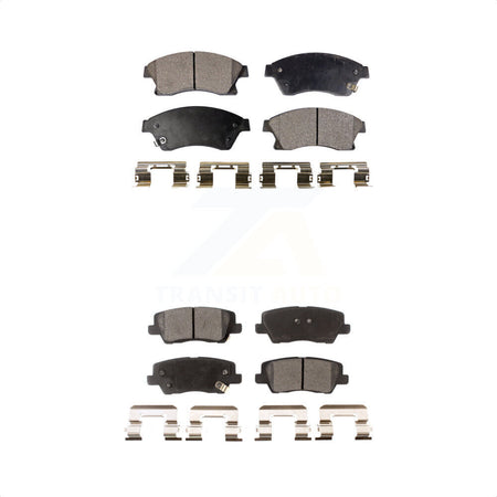Front Rear Semi-Metallic Brake Pads Kit For 2013-2015 Cadillac ATS With 300mm Diameter Rotor KPF-100215 by Positive Plus