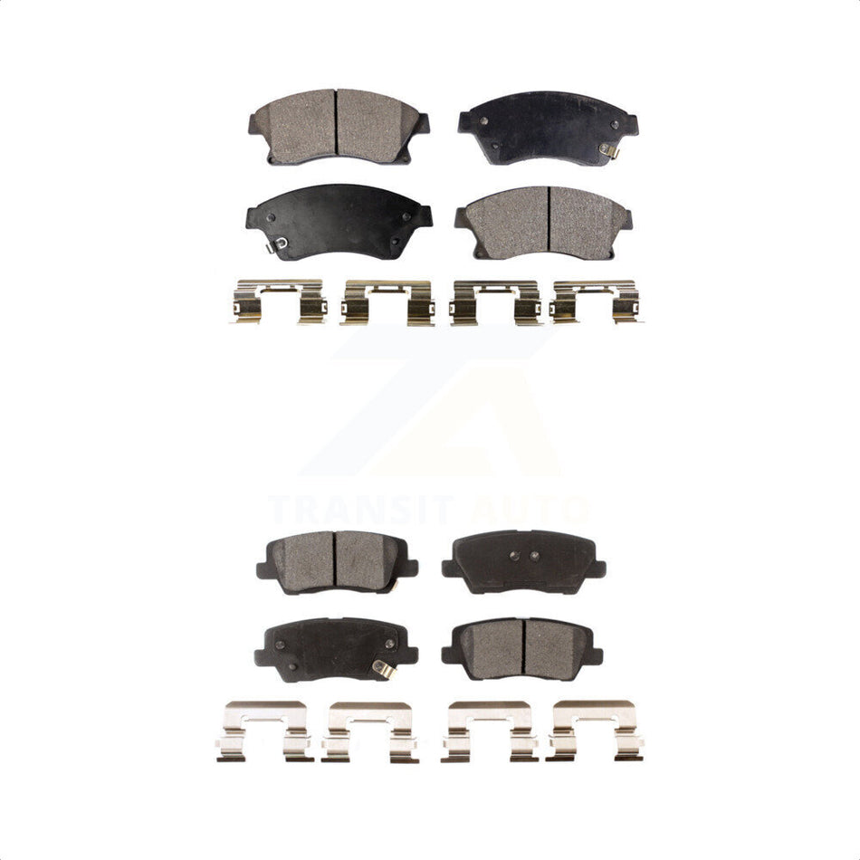 Front Rear Semi-Metallic Brake Pads Kit For 2013-2015 Cadillac ATS With 300mm Diameter Rotor KPF-100215 by Positive Plus