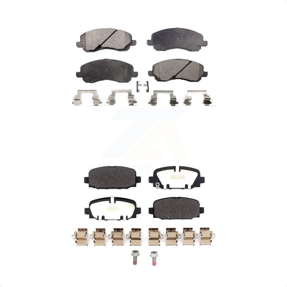 Front Rear Semi-Metallic Brake Pads Kit For 2017 Jeep Compass With Code BR3 KPF-100566 by Positive Plus