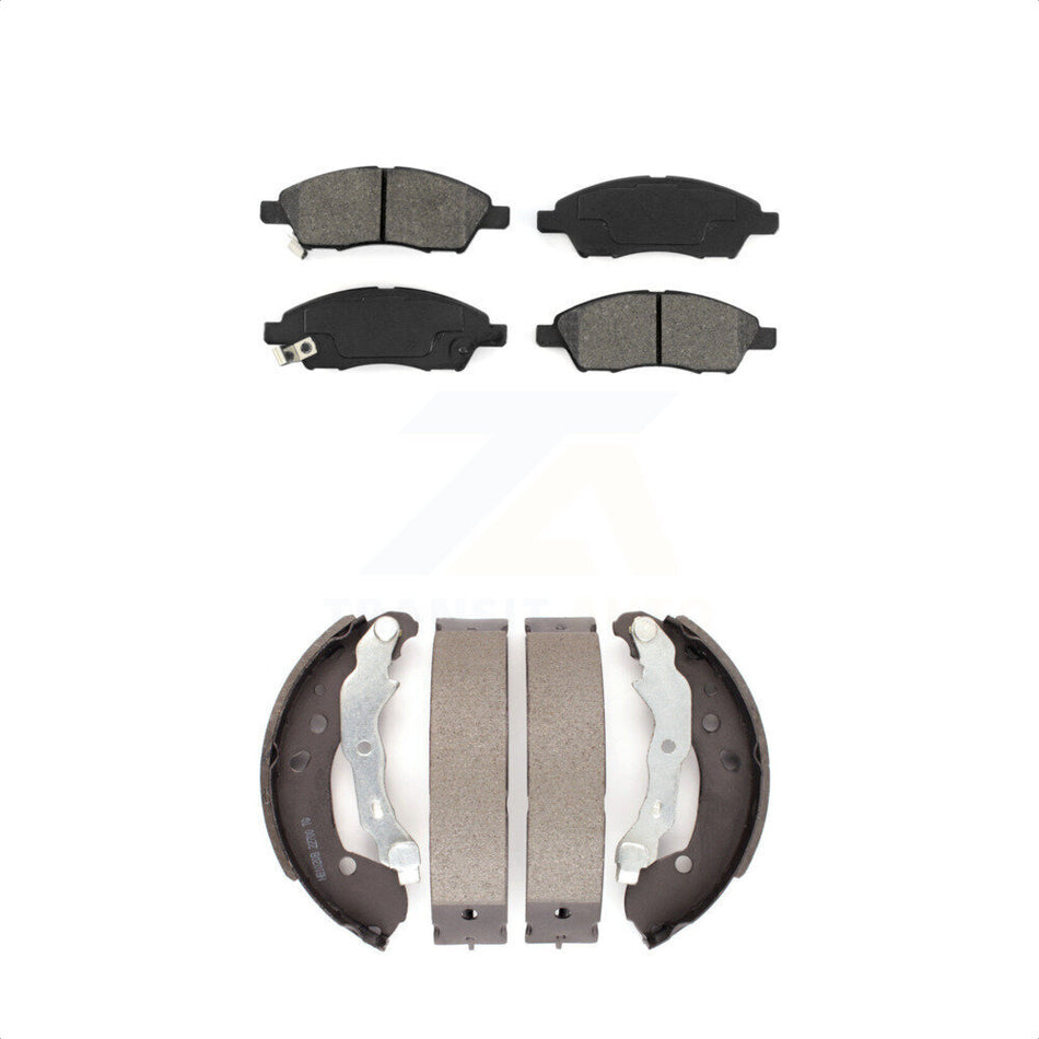 Front Rear Semi-Metallic Brake Pads And Drum Shoes Kit For Nissan Versa Note Micra KSN-100050 by Transit Auto
