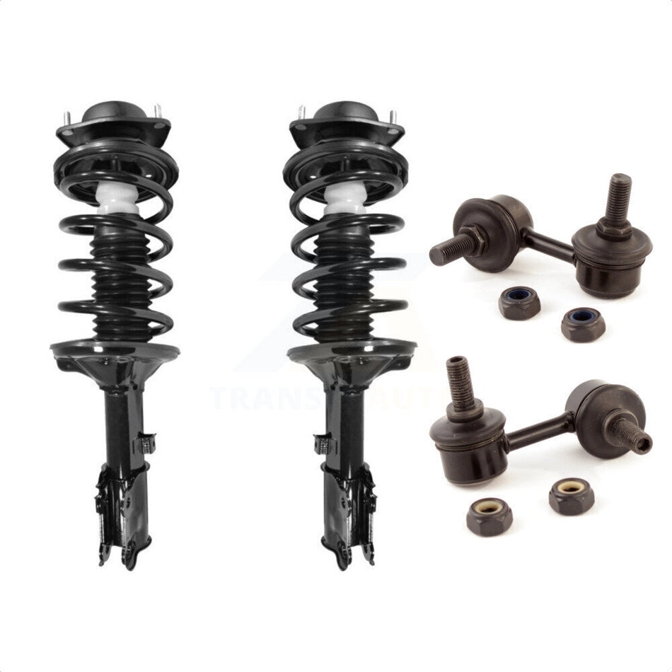 Front Complete Shock Assembly And TOR Link Kit For 2000-2005 Hyundai Accent KSS-100568 by Transit Auto