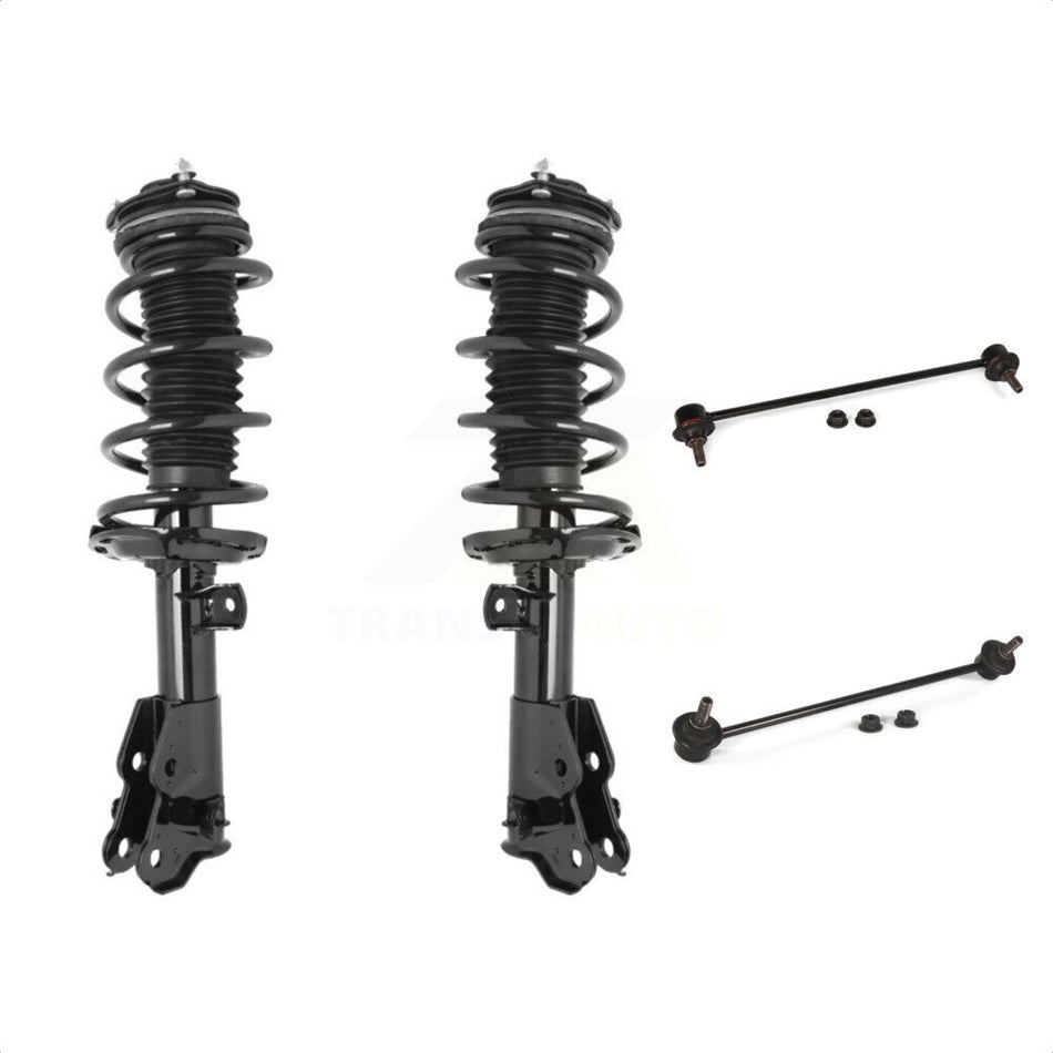 Front Complete Shock Assembly And TOR Link Kit For 2012 Honda Civic LX EX Base EX-L Hybrid-L GX DX HF Hybrid with Sedan Excludes Coupe Si Model KSS-100580 by Transit Auto