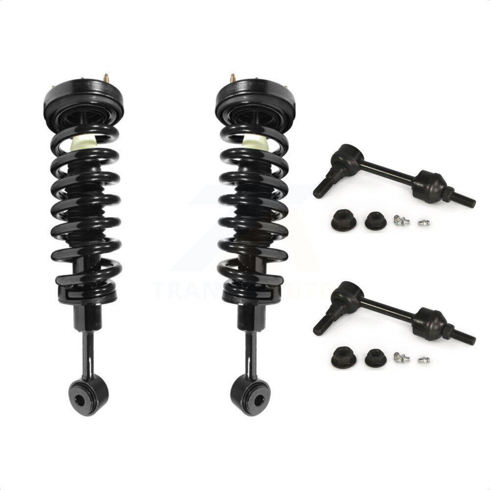 Front Complete Shock Assembly And TQ Link Kit For 2004 Ford F-150 4WD Excludes Rear Wheel Drive Vehicles With Torsion Suspension Lift Kits KSS-100825 by Transit Auto