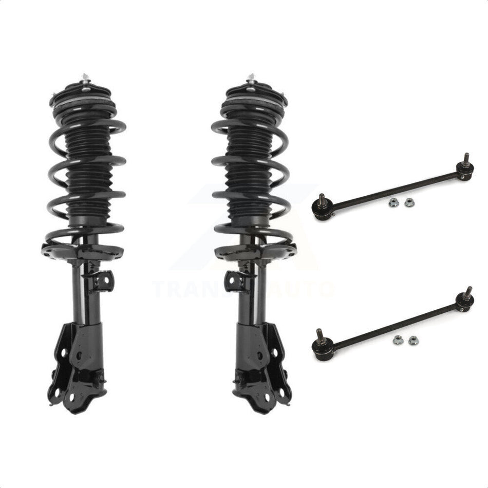 Front Complete Shock Assembly And TQ Link Kit For 2012 Honda Civic LX EX Base EX-L Hybrid-L GX DX HF Hybrid with Sedan Excludes Coupe Si Model KSS-100868 by Transit Auto