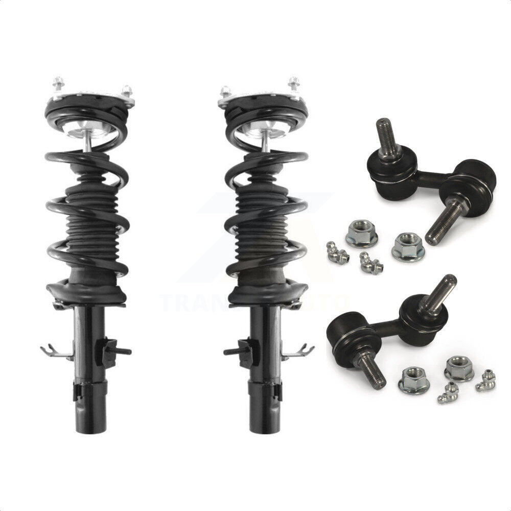 Front Complete Shock Assembly And TQ Link Kit For Infiniti G37 Q60 INFINITI Excludes Rear Wheel Drive Sedan Models Coupe with AWD KSS-100872 by Transit Auto