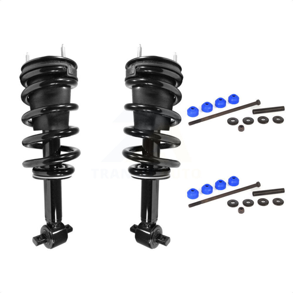 Front Complete Shock Assembly And TOR Link Kit For Chevrolet Silverado 1500 GMC Sierra excludes electronic suspension KSS-101037 by Transit Auto