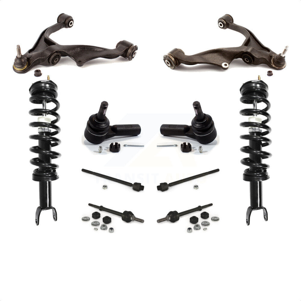 Front Control Arms Assembly And Complete Shock Tie Rods Link Sway Bar Kit (10Pc) For Ram 1500 Dodge Excludes Rear Wheel Drive TRX Models With Air Ride/Lift Suspension 4WD KSS-103925 by Transit Auto