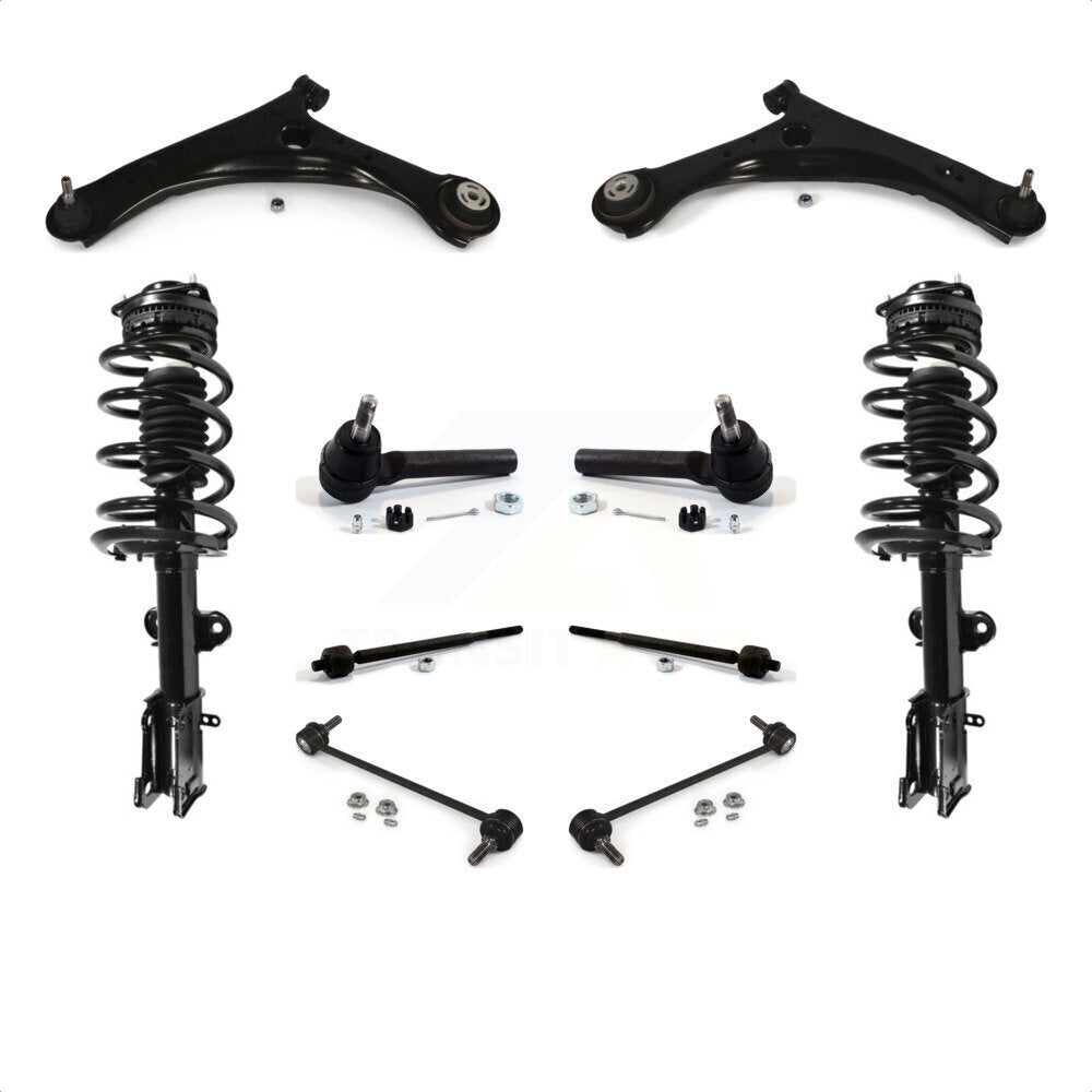 Front Control Arms And Complete Shock Tie Rods Link Sway Bar Kit (10Pc) For 2008-2010 Chrysler Town & Country Dodge Grand Caravan EXCLUDES MODELS WITH NIVOMAT REAR SUSPENSION KSS-103927 by Transit Auto