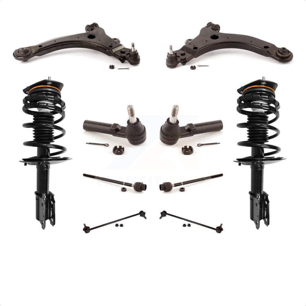 Front Control Arms And Complete Shock Tie Rods Link Sway Bar Suspension Kit (10Pc) For 2008-2009 Buick LaCrosse Allure Excludes 17" 18" Wheels Police Taxi Models 5.3L KSS-103941 by Transit Auto