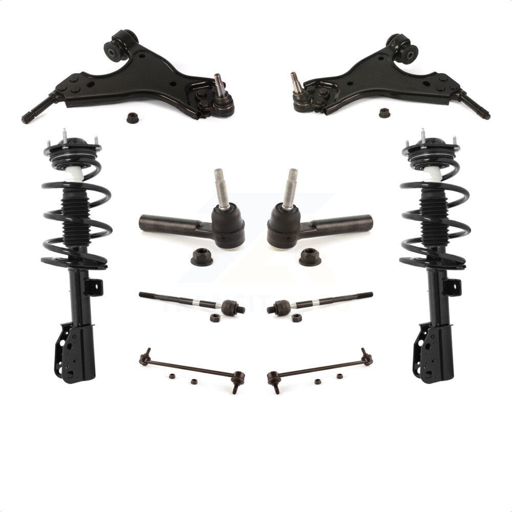 Front Control Arms Assembly And Complete Shock Tie Rods Link Sway Bar Suspension Kit (10Pc) For Chevrolet Traverse GMC Acadia Buick Enclave Limited KSS-103955 by Transit Auto