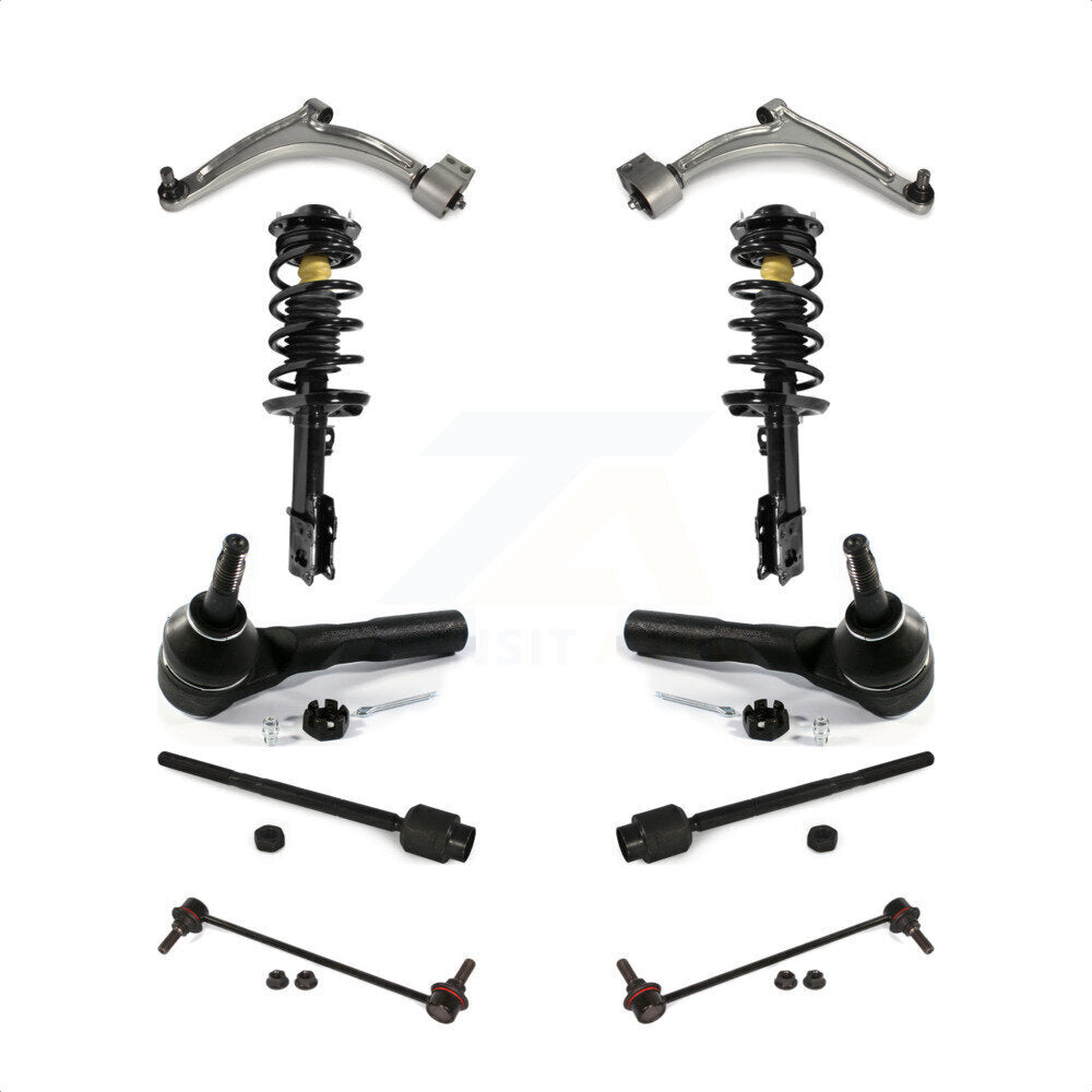 Front Control Arms Assembly And Complete Shock Tie Rods Link Sway Bar Suspension Kit (10Pc) For 2010 Pontiac G6 Contains Rear Bushings KSS-103995 by Transit Auto