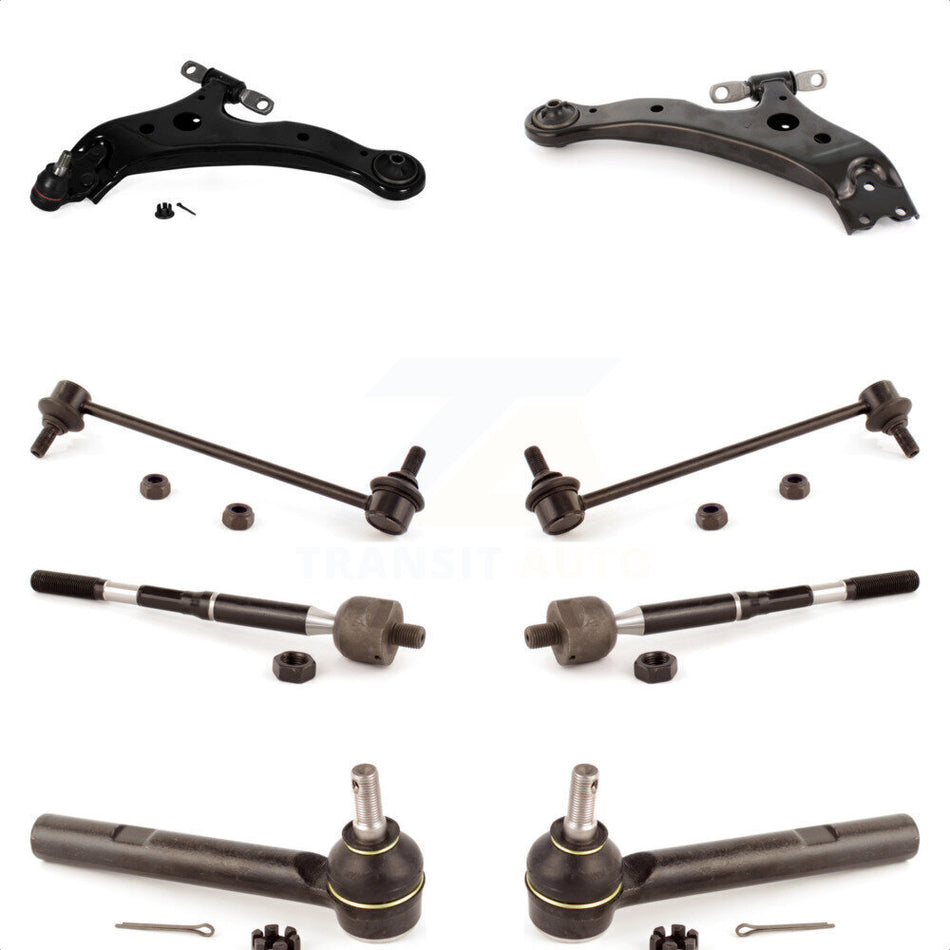 Front Suspension Control Arm And Ball Joint Assembly Steering Tie Rod End Stabilizer Bar Link Kit (8Pc) For Lexus Toyota Highlander RX350 RX330 KTR-100383 by TOR