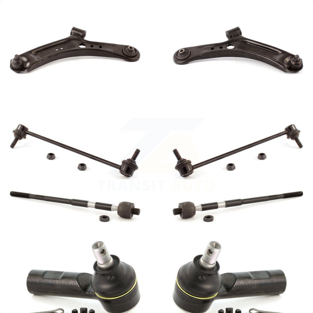 Front Suspension Control Arm And Ball Joint Assembly Steering Tie Rod End Stabilizer Bar Link Kit (8Pc) For 2007-2013 Suzuki SX4 With 16mm Diameter Coarse Thread KTR-100406 by TOR