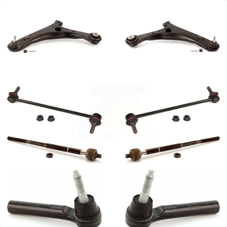 Front Suspension Control Arm And Ball Joint Assembly Steering Tie Rod End Stabilizer Bar Link Kit (8Pc) For 2008-2010 Chrysler Town & Country Dodge Grand Caravan KTR-100423 by TOR