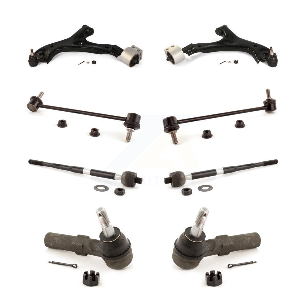 Front Suspension Control Arm And Ball Joint Assembly Steering Tie Rod End Stabilizer Bar Link Kit (8Pc) For 2008-2009 Chevrolet Equinox 3.6L KTR-100468 by TOR