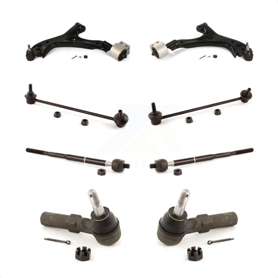 Front Suspension Control Arm And Ball Joint Assembly Steering Tie Rod End Stabilizer Bar Link Kit (8Pc) For Chevrolet Equinox Pontiac Torrent KTR-100470 by TOR