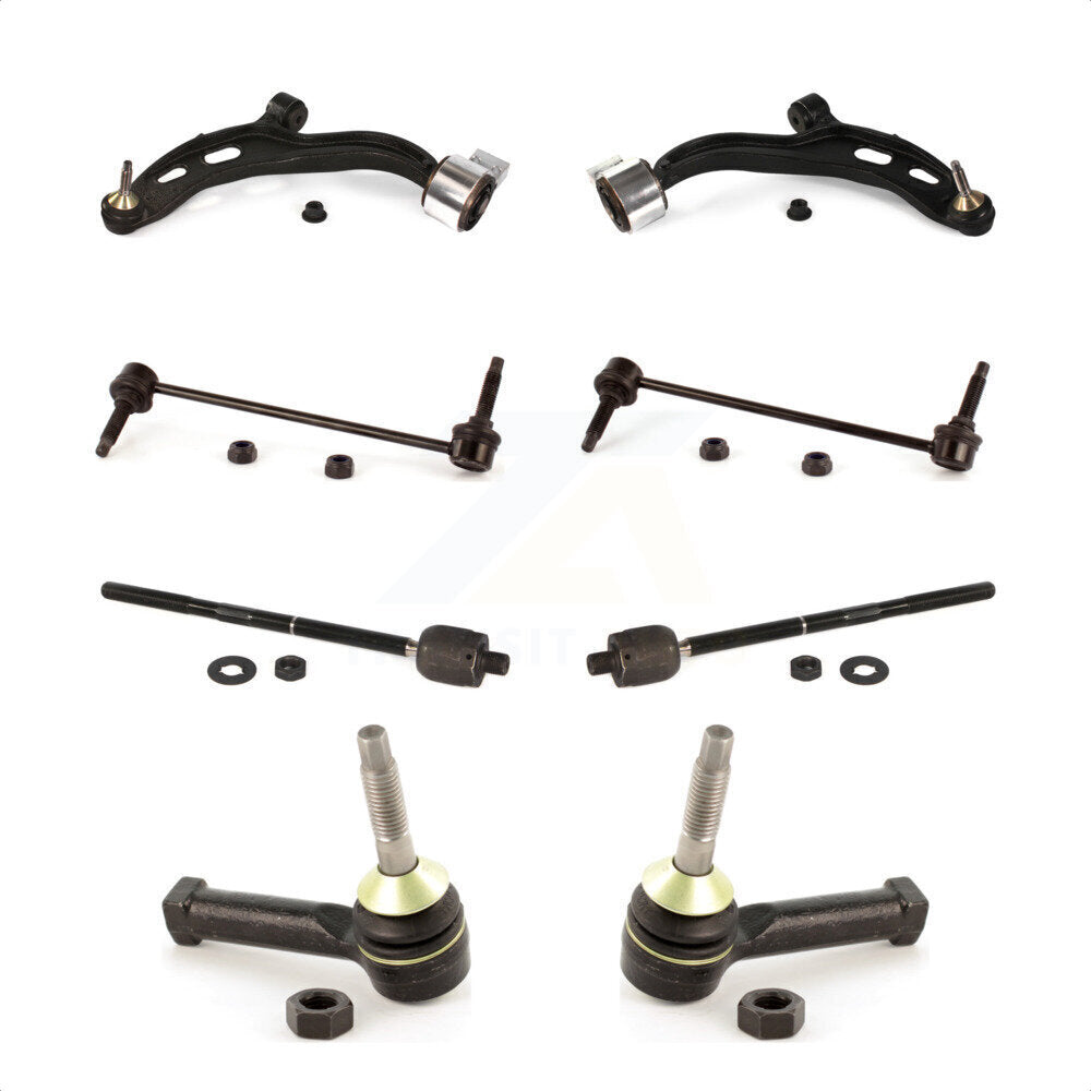 Front Suspension Control Arm And Ball Joint Assembly Steering Tie Rod End Stabilizer Bar Link Kit (8Pc) For Ford Flex Lincoln MKS MKT KTR-100474 by TOR