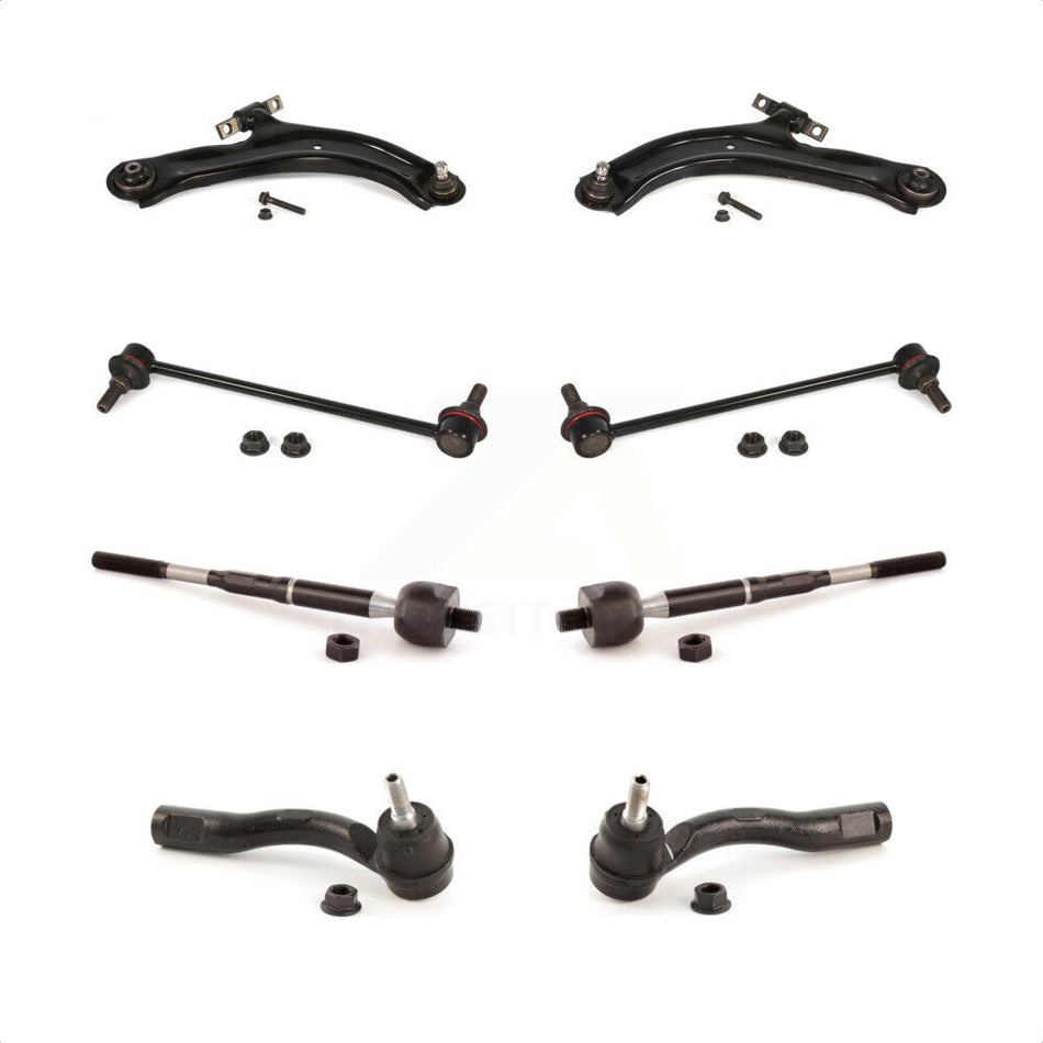 Front Suspension Control Arm And Ball Joint Assembly Steering Tie Rod End Stabilizer Bar Link Kit (8Pc) For 2007-2012 Nissan Sentra KTR-100546 by TOR