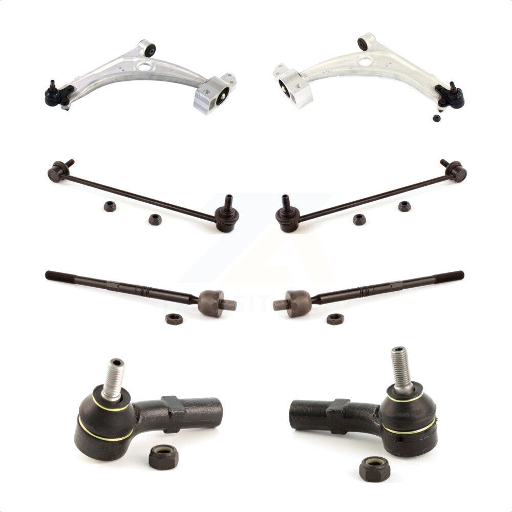 Front Suspension Control Arm And Ball Joint Assembly Steering Tie Rod End Stabilizer Bar Link Kit (8Pc) For Volkswagen CC Passat Tiguan KTR-100552 by TOR