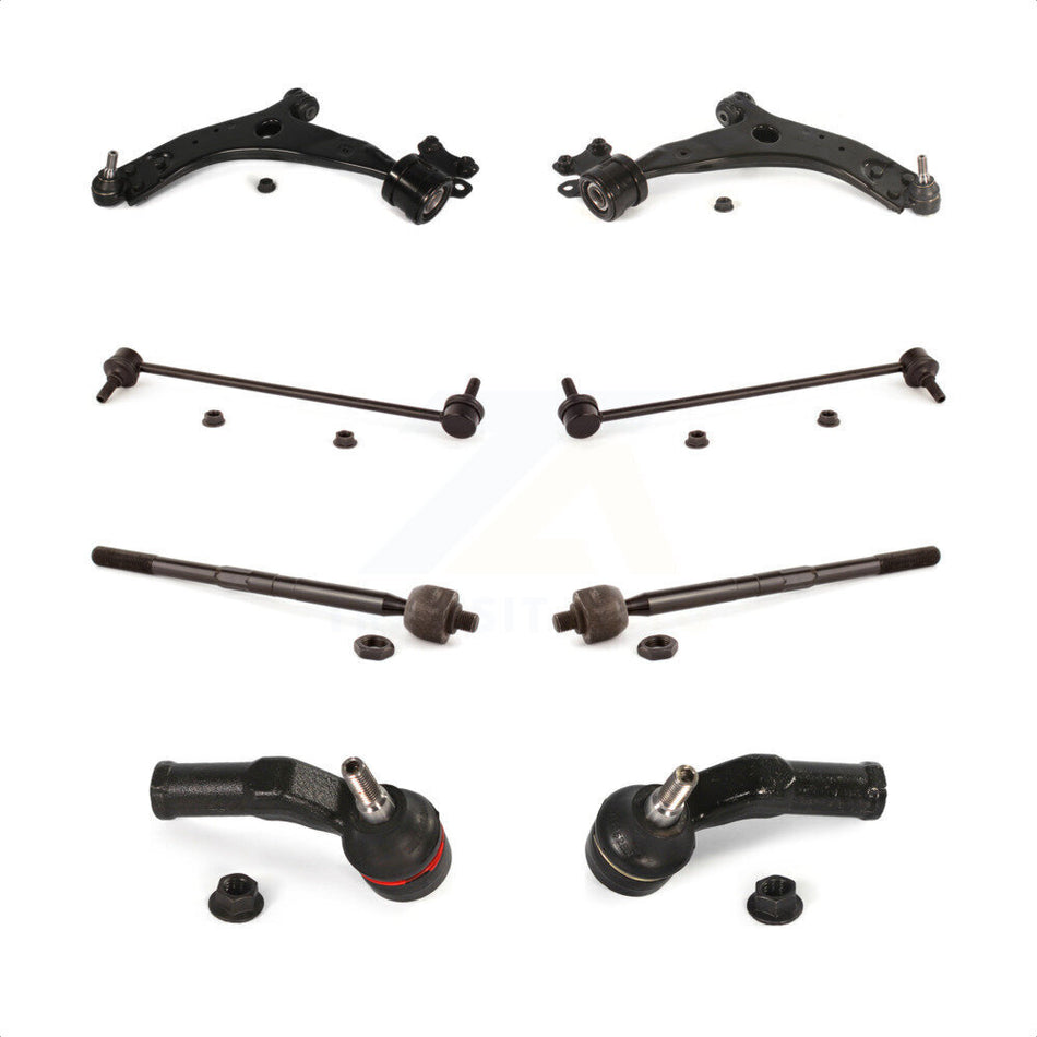 Front Suspension Control Arm And Ball Joint Assembly Steering Tie Rod End Stabilizer Bar Link Kit (8Pc) For Volvo S40 C70 C30 V50 KTR-100554 by TOR