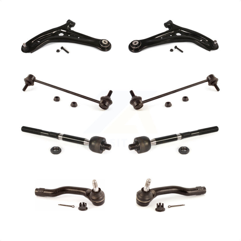 Front Suspension Control Arm And Ball Joint Assembly Steering Tie Rod End Stabilizer Bar Link Kit (8Pc) For 2011-2014 Mazda 2 KTR-100566 by TOR