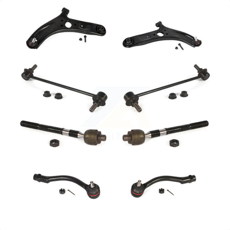 Front Suspension Control Arm And Ball Joint Assembly Steering Tie Rod End Stabilizer Bar Link Kit (8Pc) For Kia Rio KTR-100568 by TOR