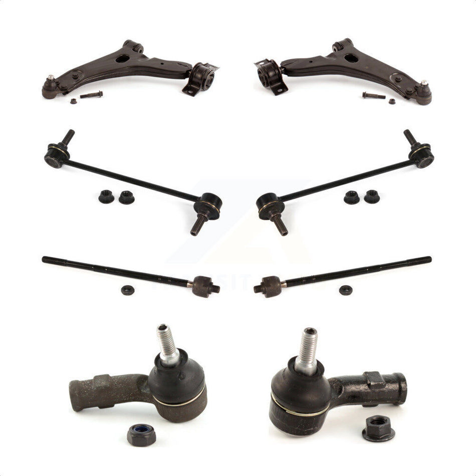 Front Suspension Control Arm And Ball Joint Assembly Steering Tie Rod End Stabilizer Bar Link Kit (8Pc) For Ford Focus KTR-100582 by TOR