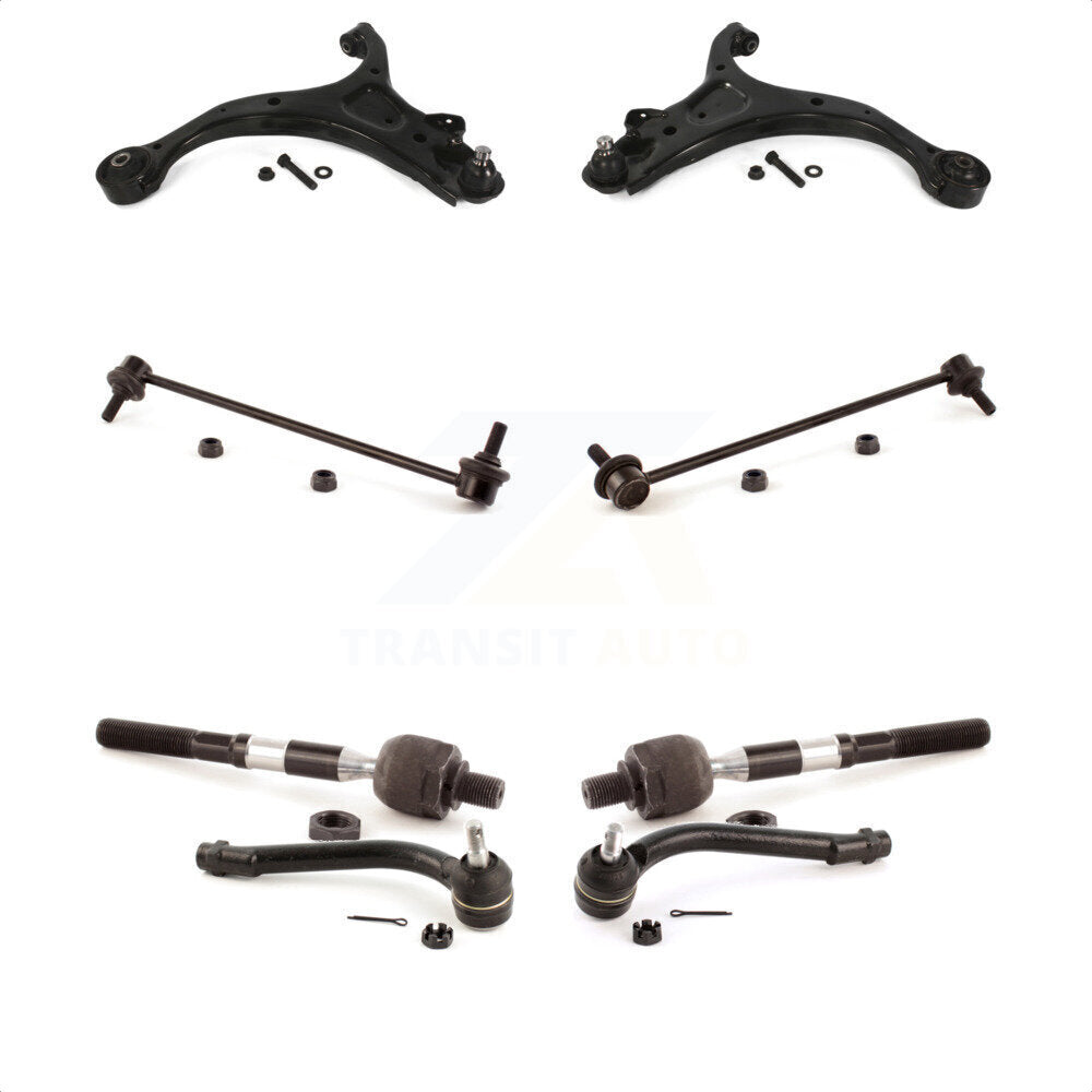 Front Suspension Control Arm And Ball Joint Assembly Steering Tie Rod End Stabilizer Bar Link Kit (8Pc) For Hyundai Santa Fe Kia Sorento KTR-100602 by TOR