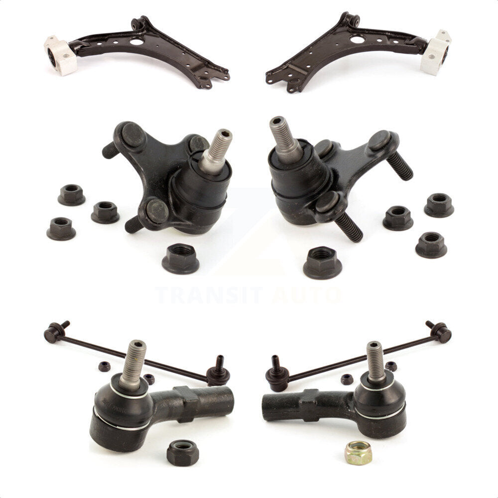 Front Suspension Control Arm Steering Tie Rod End Stabilizer Bar Link Ball Joint Kit (8Pc) For Volkswagen Jetta GTI Rabbit Golf Audi A3 Eos Quattro KTR-101107 by TOR