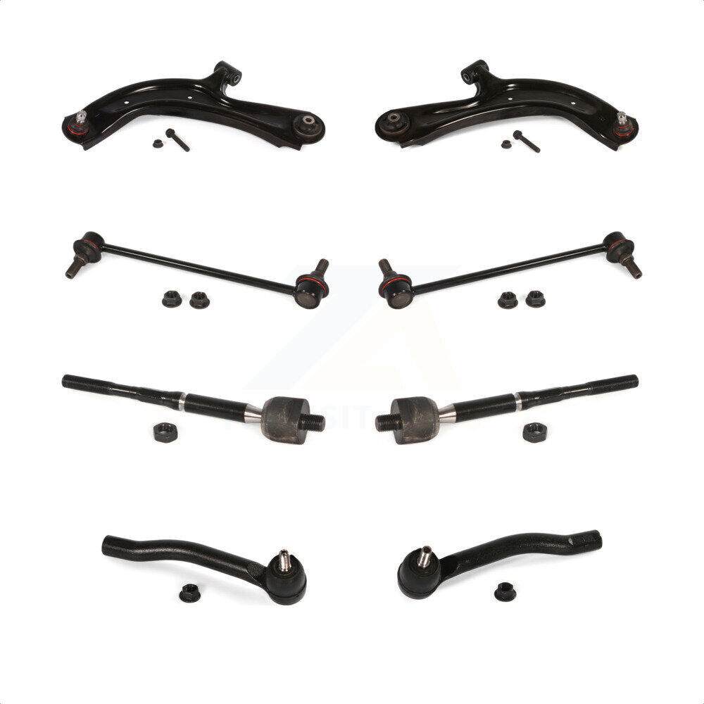 Front Suspension Control Arm And Ball Joint Assembly Steering Tie Rod End Stabilizer Bar Link Kit (8Pc) For Nissan Sentra NV200 KTR-101606 by TOR