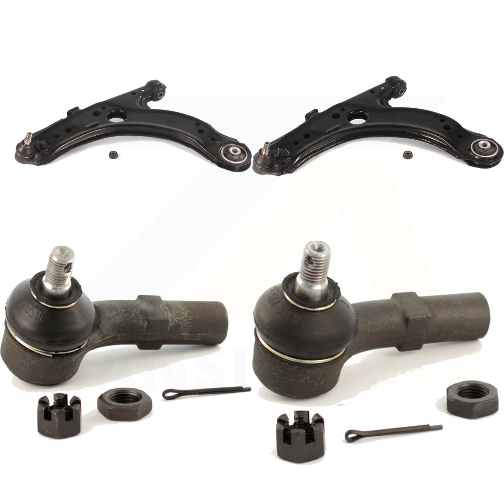 Front Suspension Control Arm Assembly And Tie Rod End Kit For Volkswagen Jetta Beetle Golf City KTR-102660 by TOR