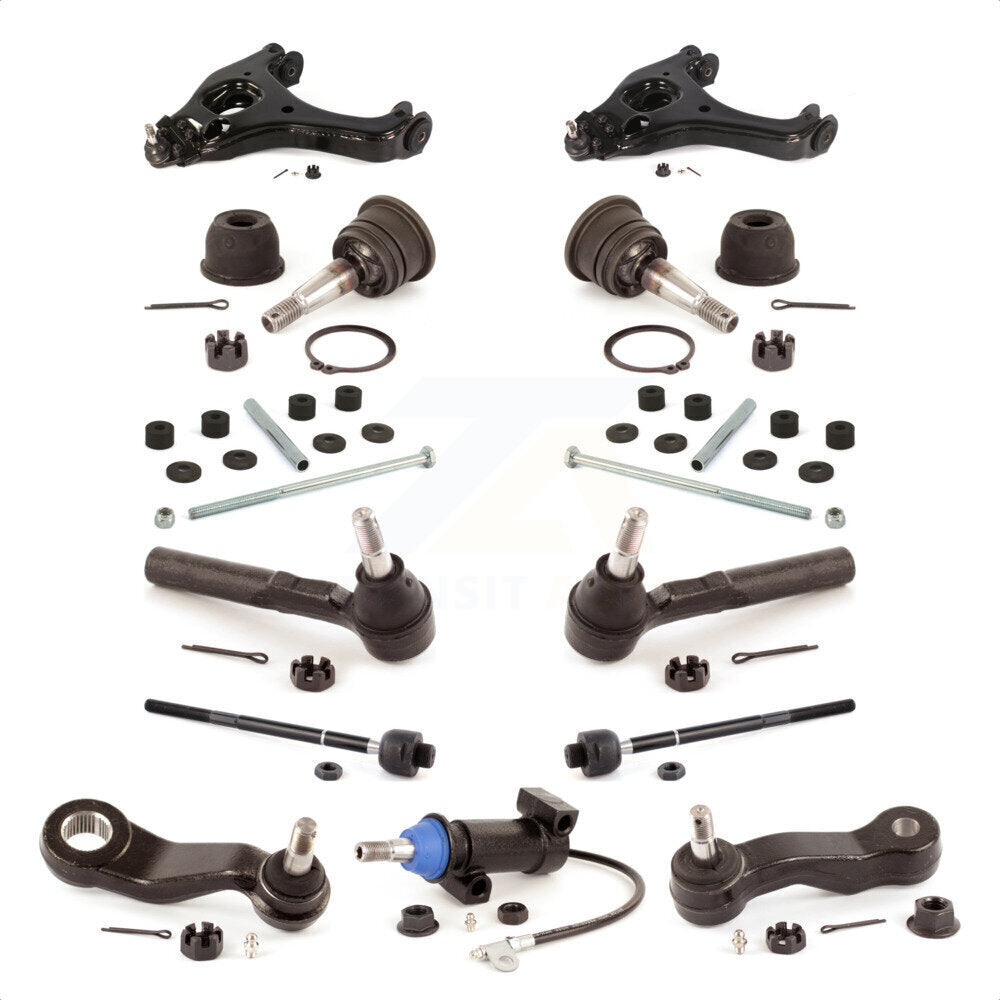 Front Control Arms & Tie Rods Link Sway Bar Upper Ball Joints Kit (13Pc) For Chevrolet Silverado 1500 Classic GMC Sierra Without Frame Bracket RWD with Coil front springs Rack steering type KTR-103460 by TOR