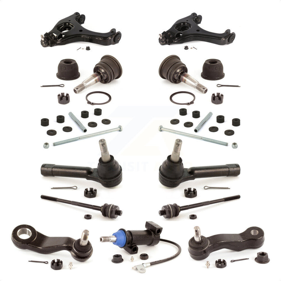 Front Control Arms & Tie Rods Link Sway Bar Upper Ball Joints Kit (13Pc) For Chevrolet Silverado 1500 Classic GMC Sierra Without Frame Bracket RWD with Coil front springs Gear steering type KTR-103462 by TOR