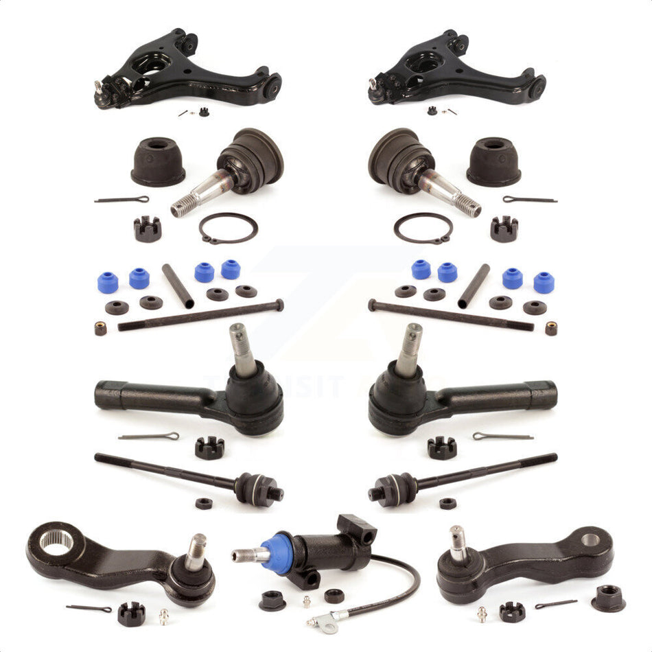 Front Control Arms & Tie Rods Link Sway Bar Upper Ball Joints Kit (13Pc) For Chevrolet Silverado 1500 Classic GMC Sierra Without Frame Bracket RWD with Coil front springs Gear steering type KTR-103468 by TOR