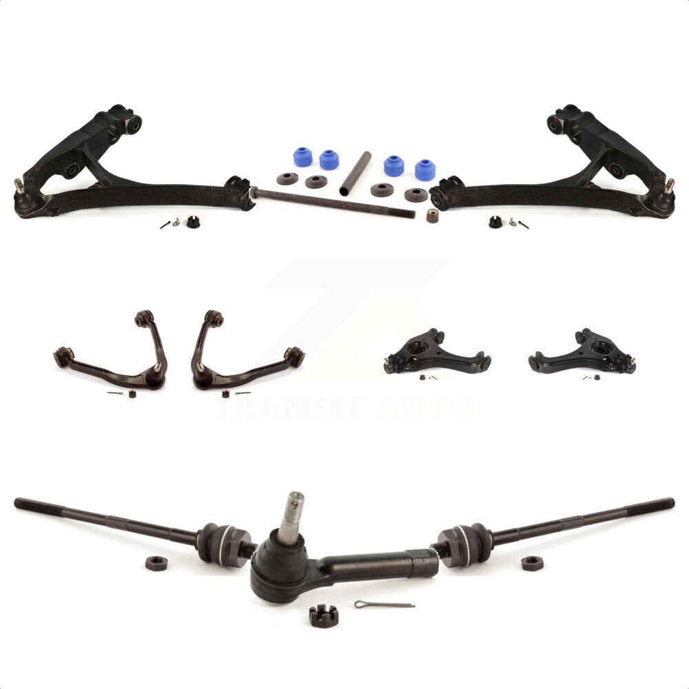 Front Control Arms Assembly And Lower Ball Joints Tie Rods Link Sway Bar Suspension Kit (10Pc) For 2005 Chevrolet Silverado 1500 RWD with Torsion front springs Gear steering type KTR-104068 by TOR