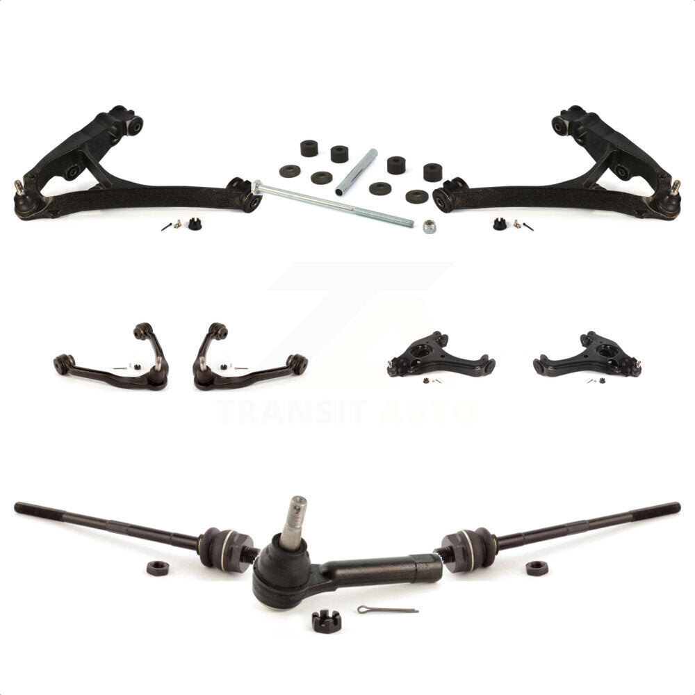 Front Control Arms Assembly And Lower Ball Joints Tie Rods Link Sway Bar Suspension Kit (10Pc) For 2005 Chevrolet Silverado 1500 RWD with Torsion front springs Gear steering type KTR-104071 by TOR