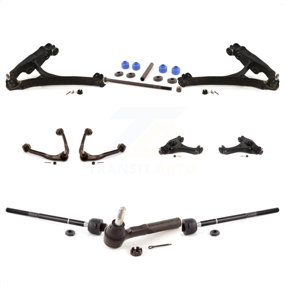 Front Control Arms Assembly And Lower Ball Joints Tie Rods Link Sway Bar Suspension Kit (10Pc) For 2005 Chevrolet Silverado 1500 RWD with Torsion front springs Rack steering type KTR-104072 by TOR