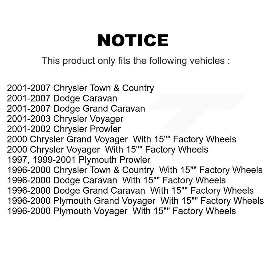 Front Wheel Bearing And Hub Assembly Pair For Dodge Grand Caravan Chrysler Town & Country Plymouth Voyager Prowler K70-100256